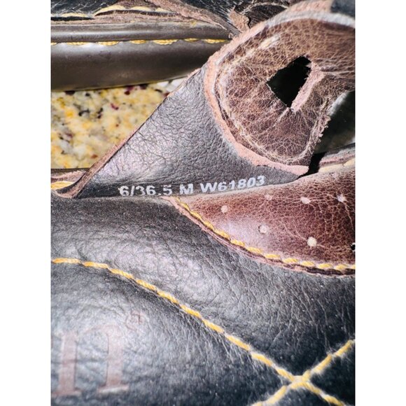 Born Genuine Brown Leather Thong Jesus Sandals 6 Cushioned Comfort Ortho Shoe - Picture 6 of 10